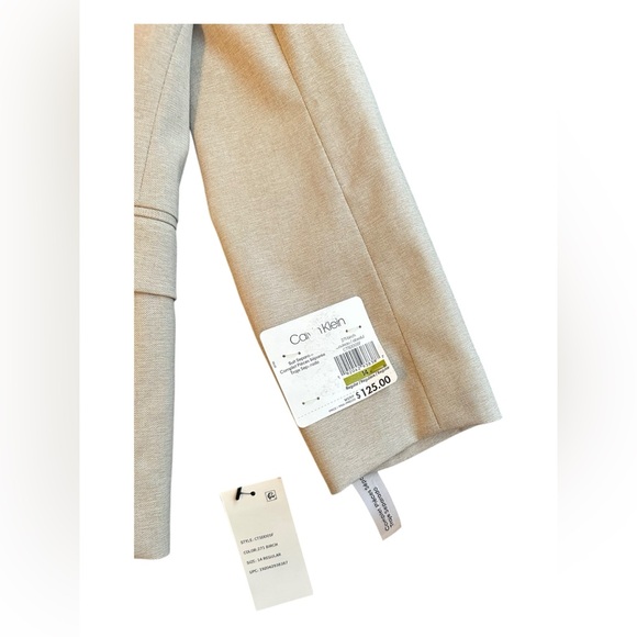 Calvin Klein One-Button Blazer – Birch Beige – Size 14 Regular – NWT - Picture 3 of 9